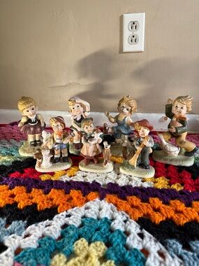 Vintage Hand-Painted Hummel Boys and Girls Porcelain Figurine Set